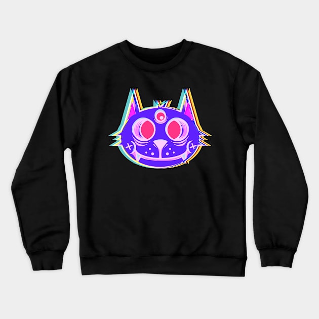 Surrealistic Alien Cat Crewneck Sweatshirt by HappyGiftArt